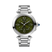 Cartier Pasha de Watch 41mm Automatic Steel Metal Leather