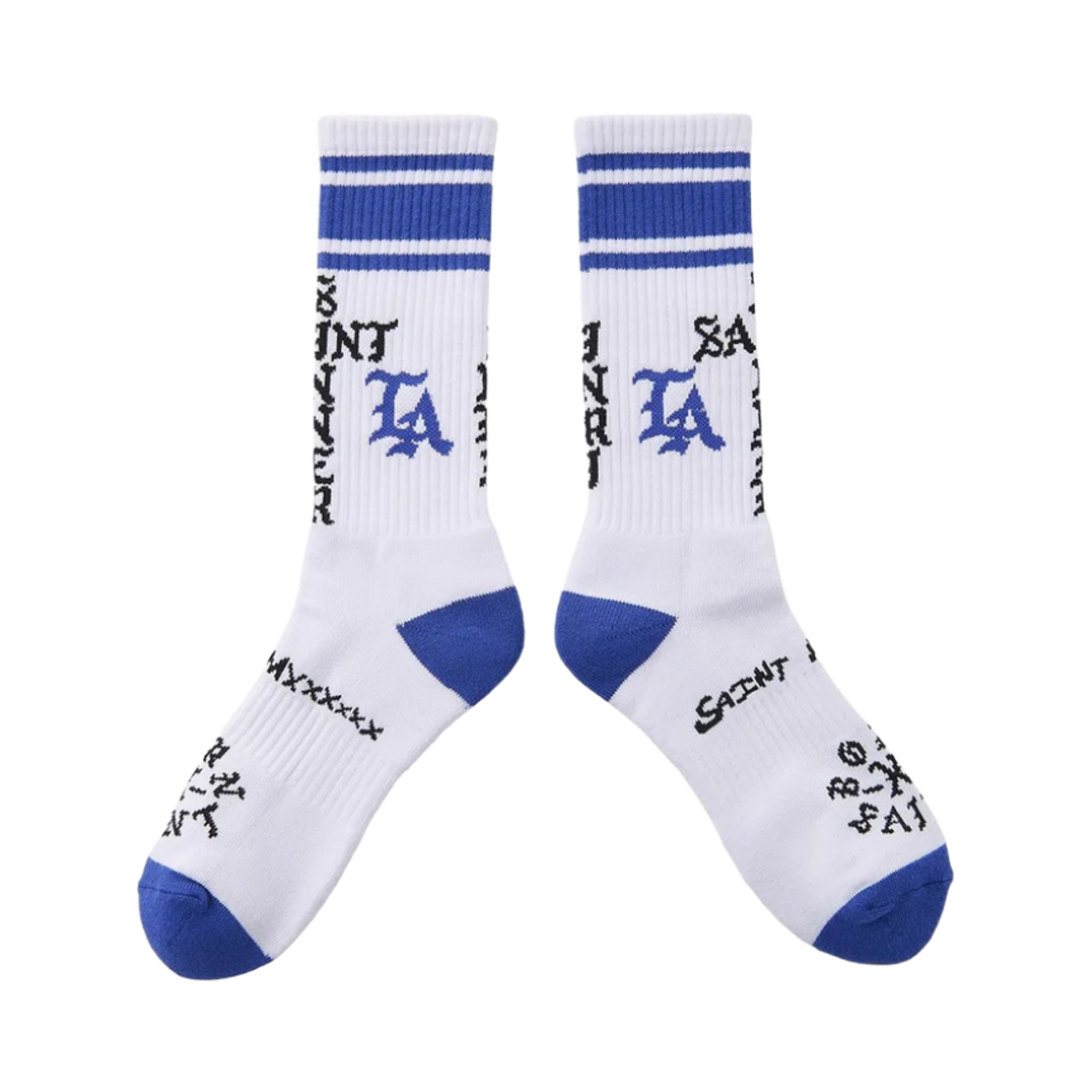 YS1-0000-C41 Saint Mxxxxxx x Born X Raised Saint Sinner Socks White Blue - 24AW