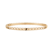 (W) Chanel Coco Crush Bracelet Quilted Motif Mini & 18K Beige Gold