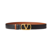 Valentino Vlogo Reversible Signature Belt Black Brown