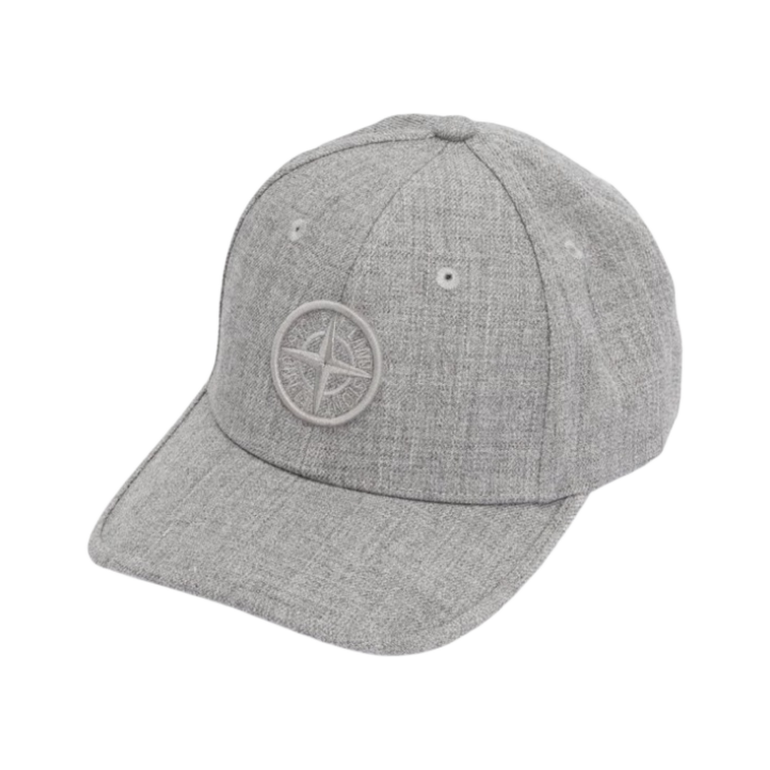 (키즈) 스톤 아일랜드 91263 6-패널 로고 캡 멜란지 그레이((Kids) Stone Island 91263 6-Panel Logo Cap Melange Grey) - 2