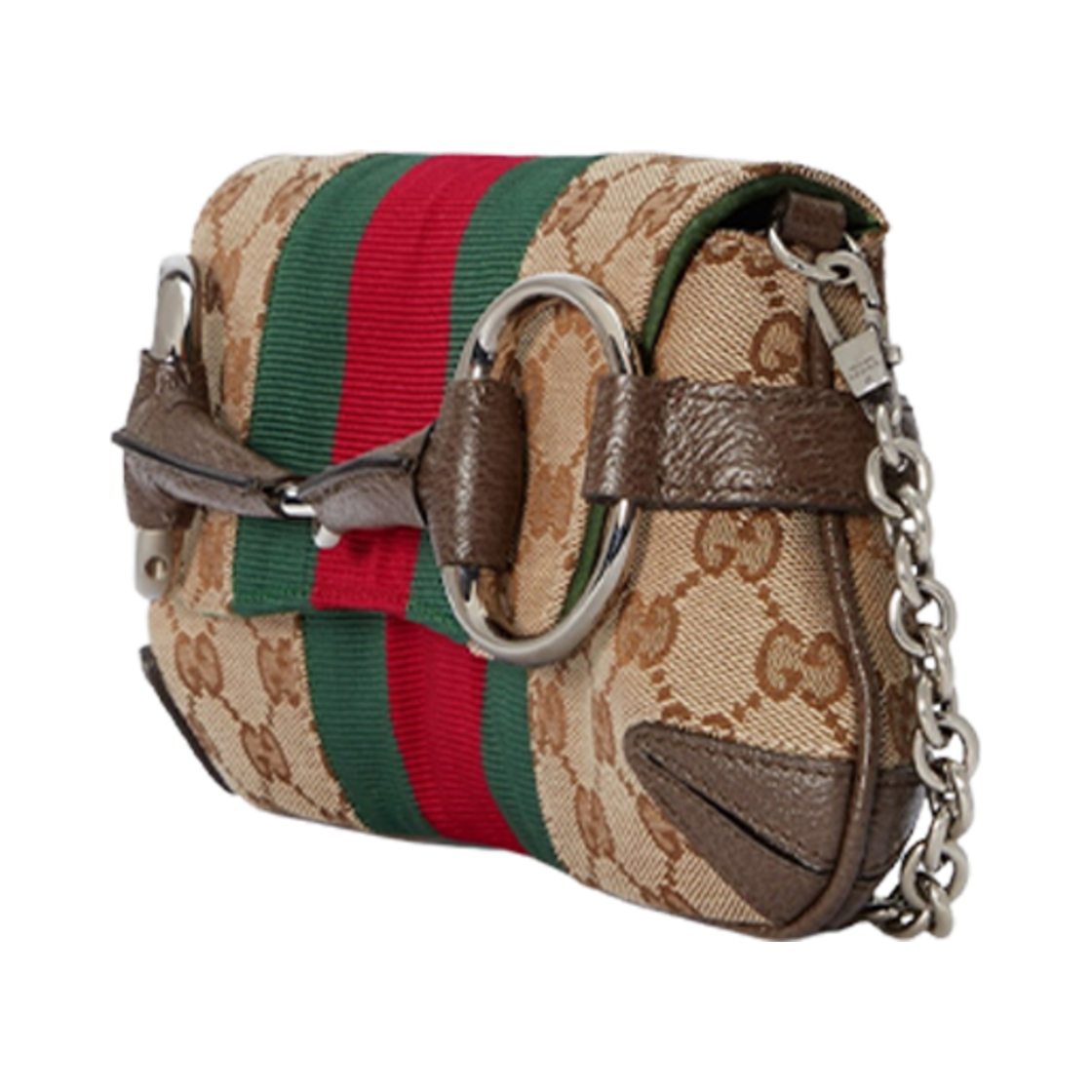 구찌 홀스빗 체인 스몰 숄더백 베이지 에보니 GG 캔버스(Gucci Horsebit Chain Small Shoulder Bag Beige Ebony GG Canvas) - 2