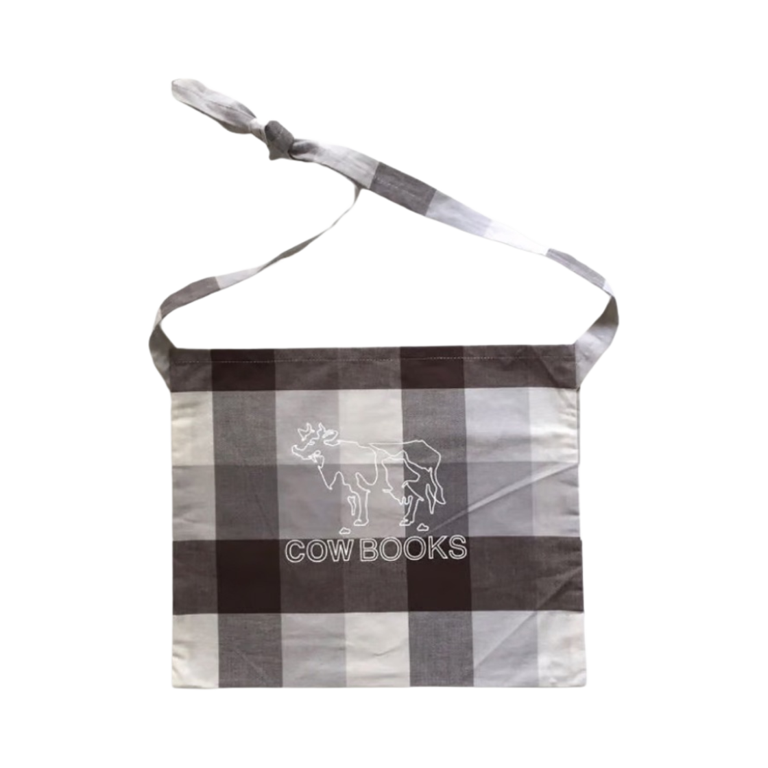 - Cow Books Checkered Sacoche Brown Check