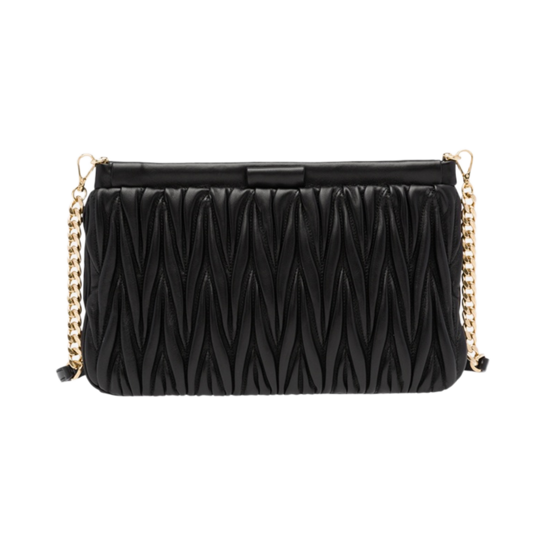 미우 미우 마테라쎄 가죽 클러치 블랙(Miu Miu Matelasse Leather Clutch Black) - 3