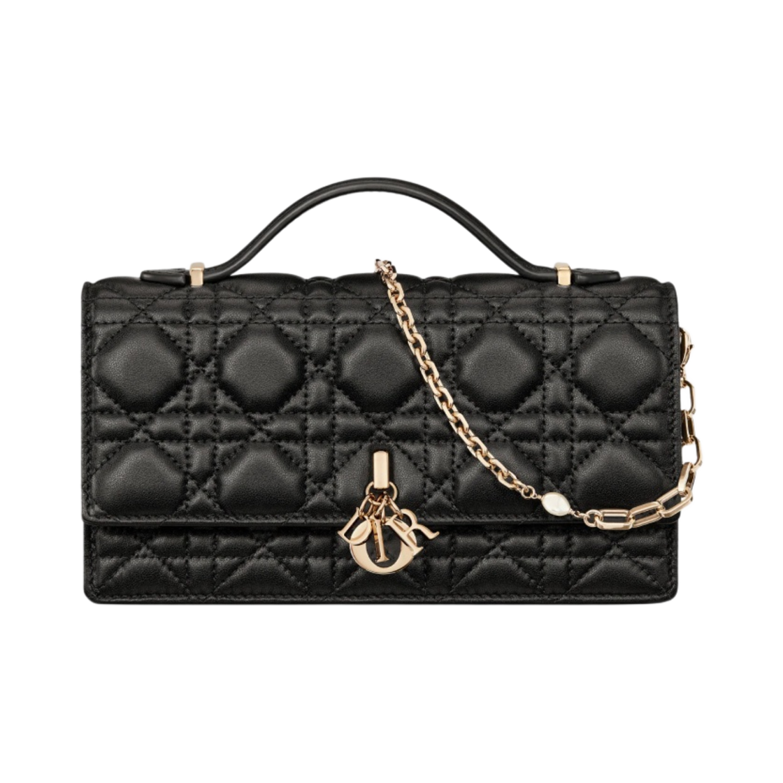 디올 미스 디올 미니백 블랙 까나쥬 램스킨(Dior Miss Dior Mini Bag Black Cannage Lambskin)