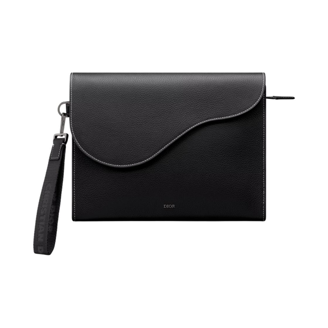2ADCA540YKK-H00N Dior Saddle A5 Triangle Pouch Grained Calfskin Black