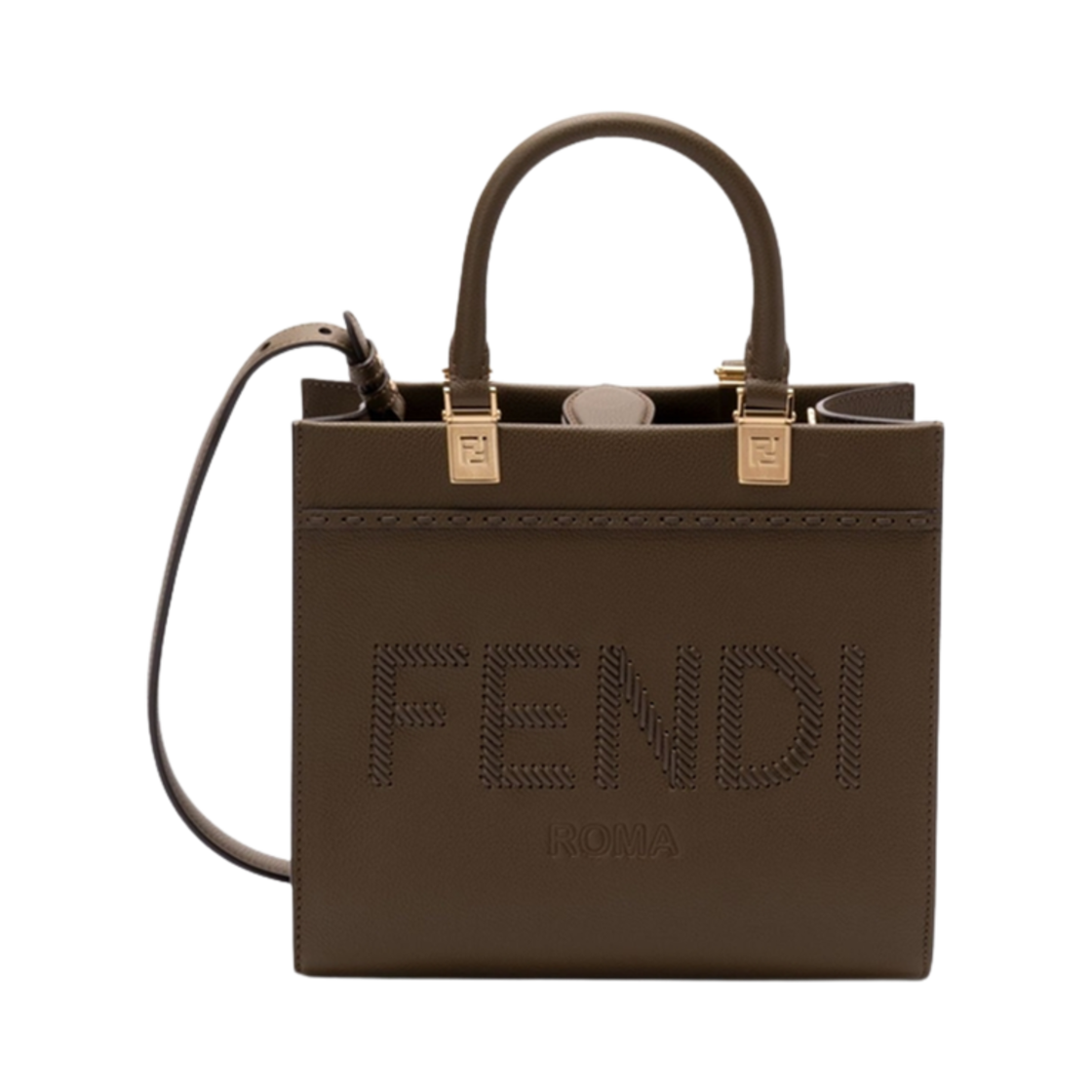 8BH394ASUEF1A1V Fendi Sunshine Small Shopper Bag Brown