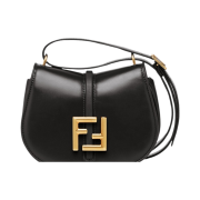 Fendi Leather C'Mon Mini Satchel Bag Black