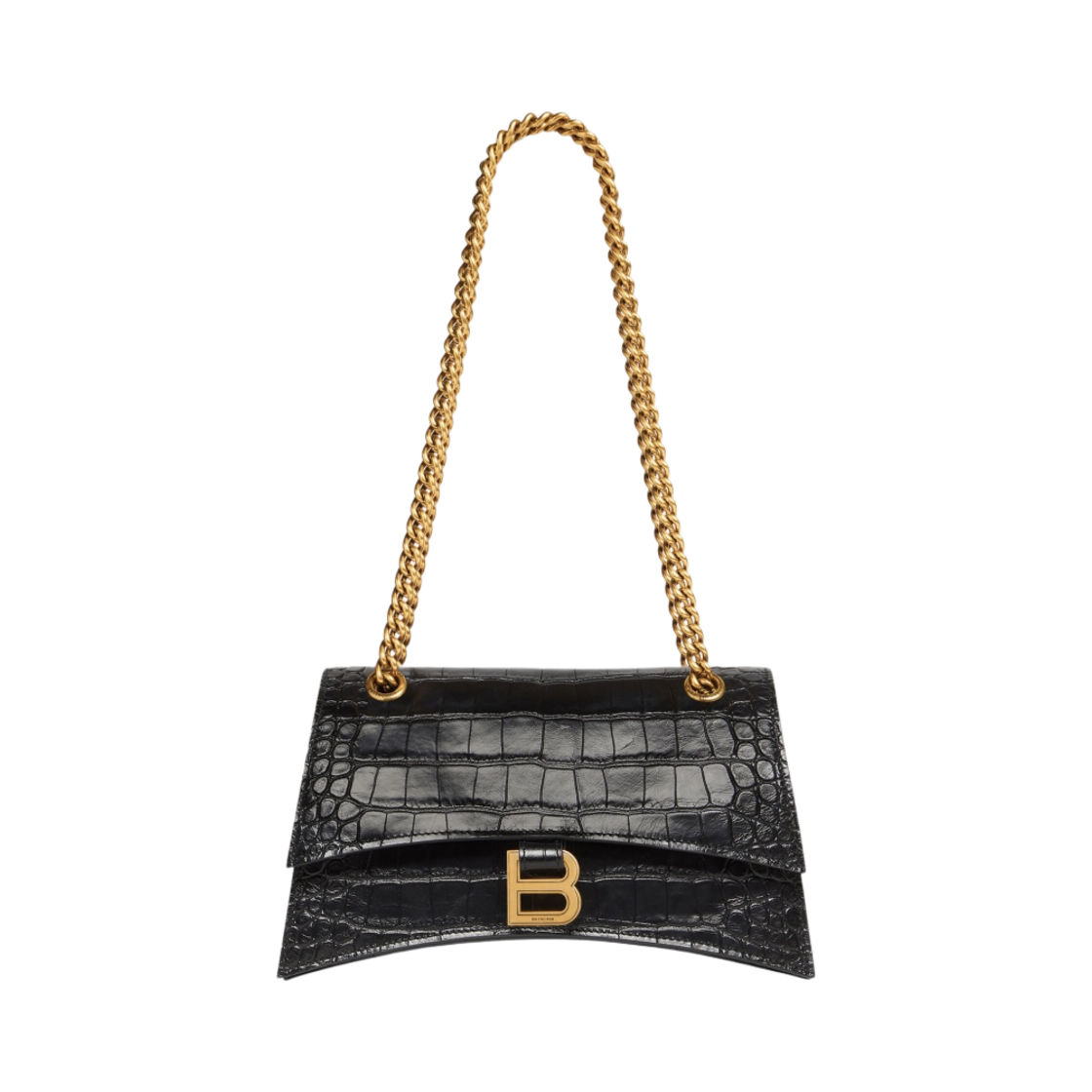 발렌시아가 크러쉬 스몰 체인 백 크로커다일 엠보스 블랙(Balenciaga Crush Small Chain Bag Crocodile Embossed Black) - 1