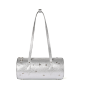 For Appeal Western Stud Leather Shoulder Bag Silver