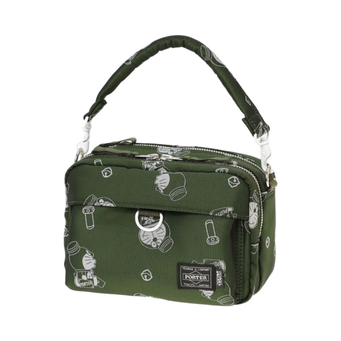 포터 x 도라에몽 숄더백 올리브 (오리지널 캔 뱃지 포함)(Porter x Doraemon Shoulder Bag Olive (With Original Can Badge)) - 3
