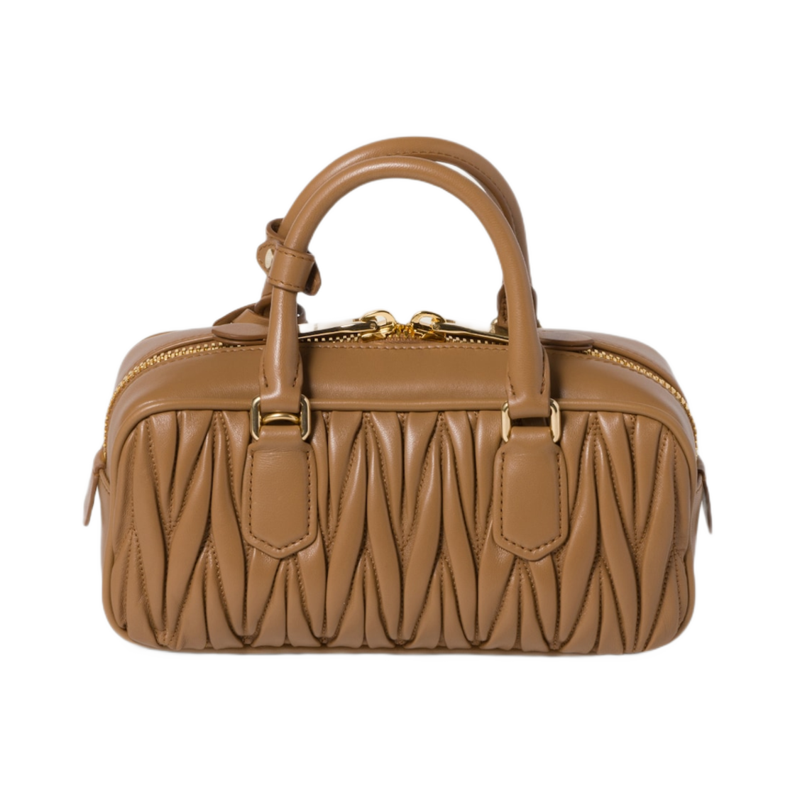 미우 미우 아르카디 마테라쎄 나파 레더 백 카라멜(Miu Miu Arcadie Matelasse Nappa Leather Bag Caramel) - 2