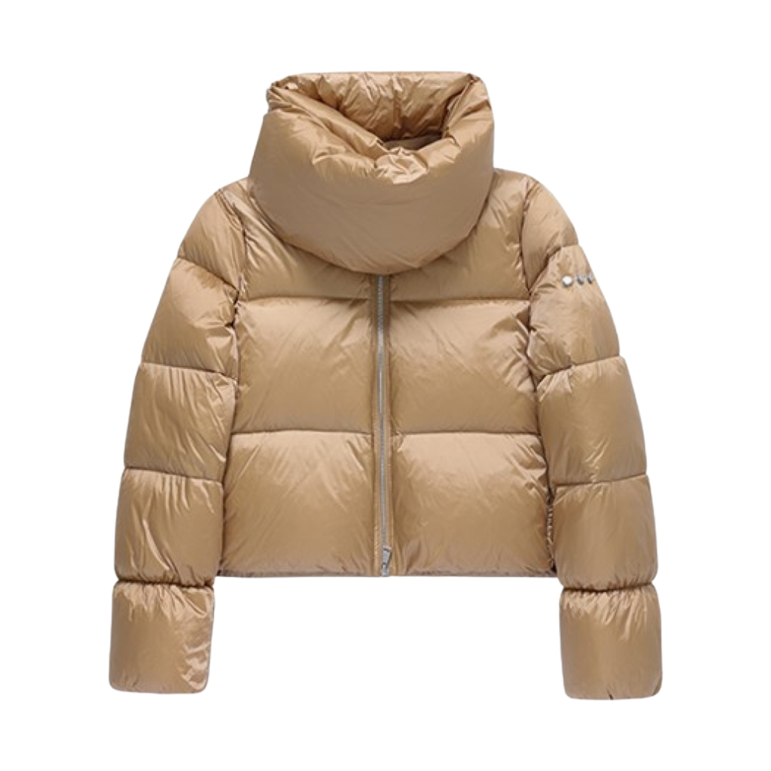 (W) 에드 디테처블 스카프 쇼트 다운 자켓 카멜 라이트((W) Add Short Down Jacket with Detachable Scarf Camel Light)