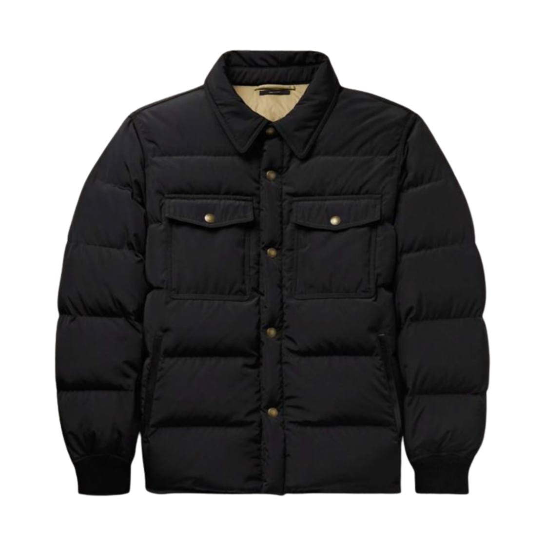 123OBD002-FMN001S23-LB999 Tom Ford Techno Ottoman Down Padded Outershirt Black