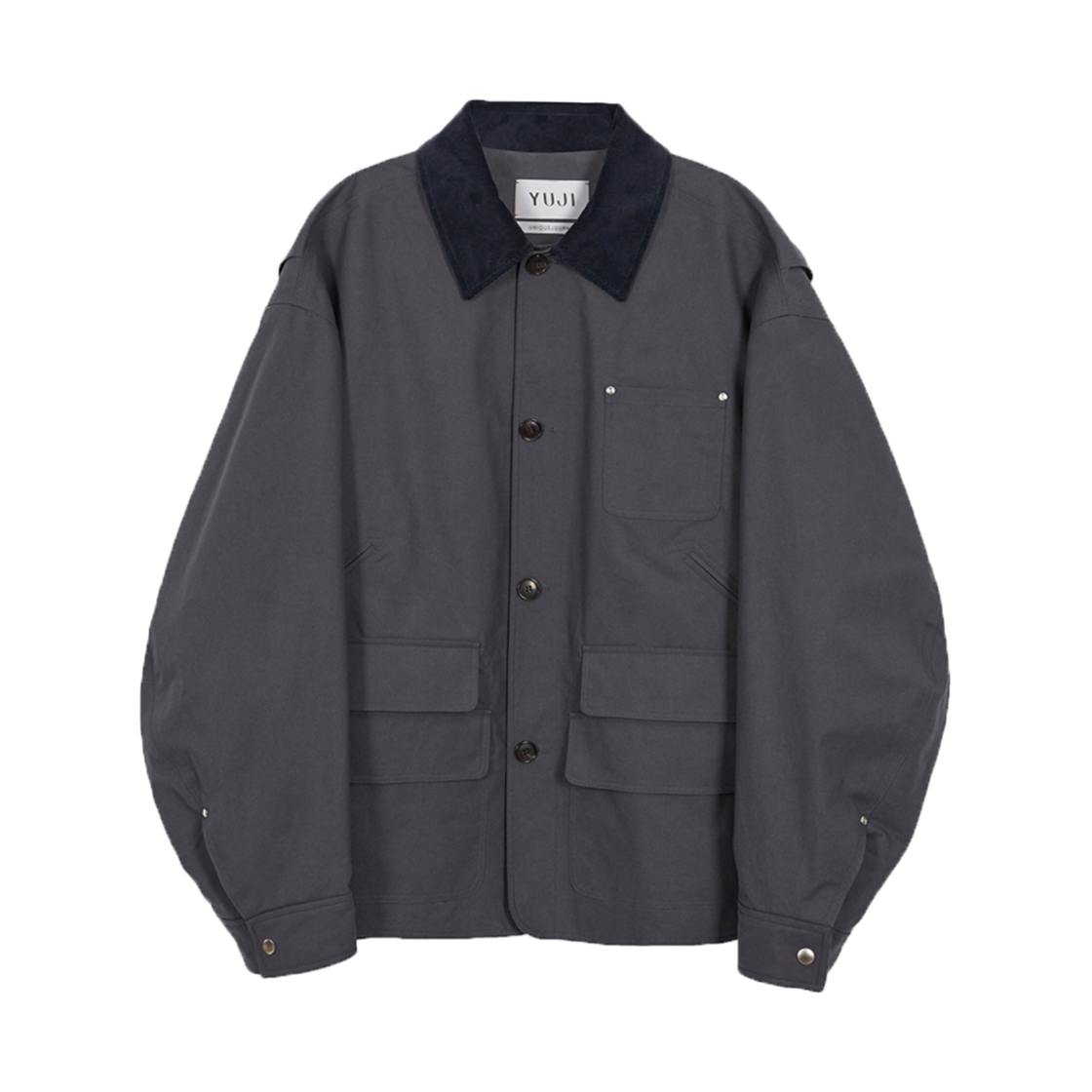 25SW UNISEX_05_copy YUJI Logo Patch Work Jacket Unisex Navy