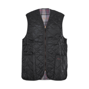 Barbour Quilted Waistcoat Zip-In Liner Black Modern