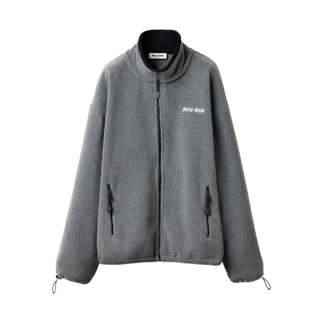 (W) 미우 미우 플리스 스웨트셔츠 그레이((W) Miu Miu Fleece Sweatshirt Grey)