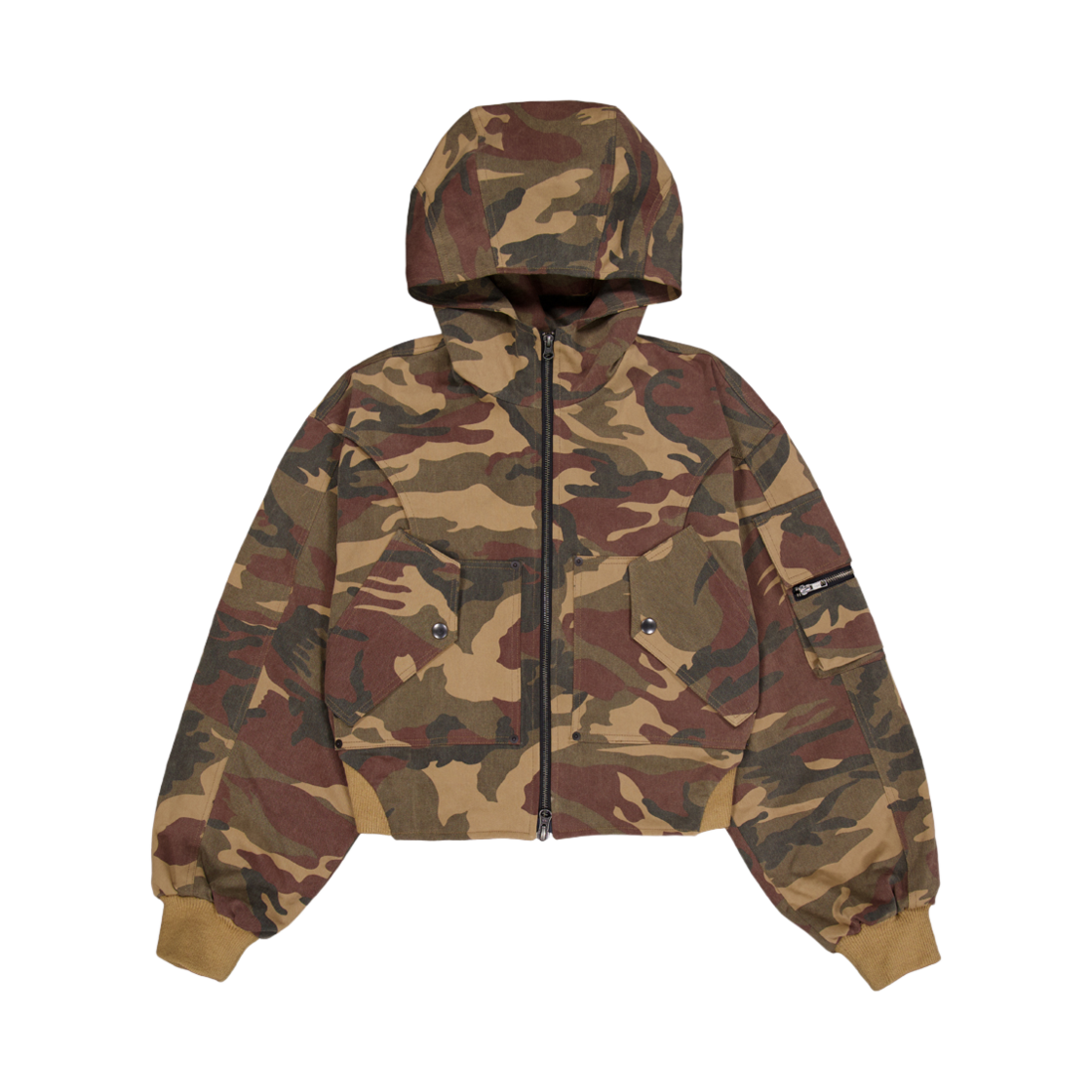 24FW-03 Full of Ssun Circle Denim Bomber Jacket Camo