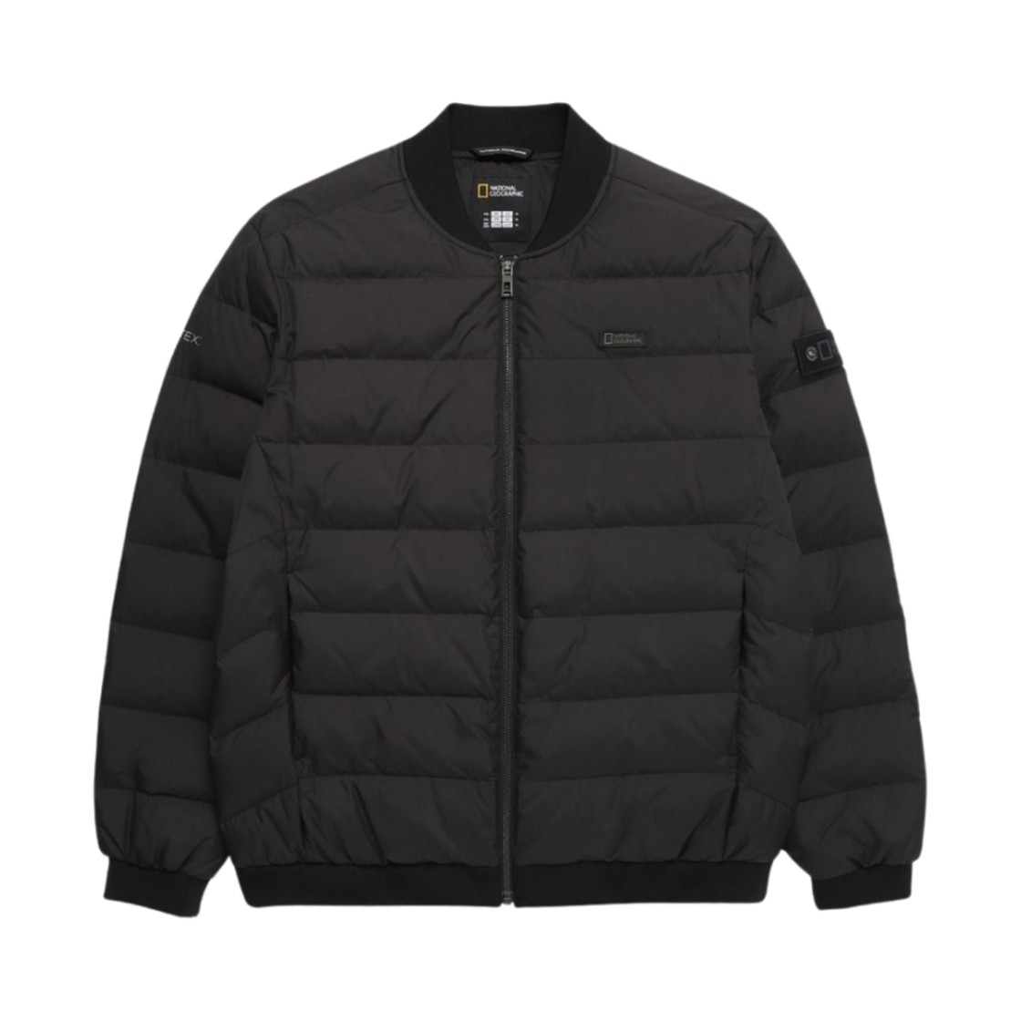 N244MDW211 National Geographic Muntele Lightweight Goose Down Jumper Carbon Black