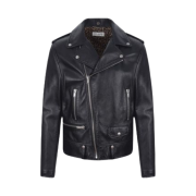 Saint Laurent Leather Biker Jacket Black