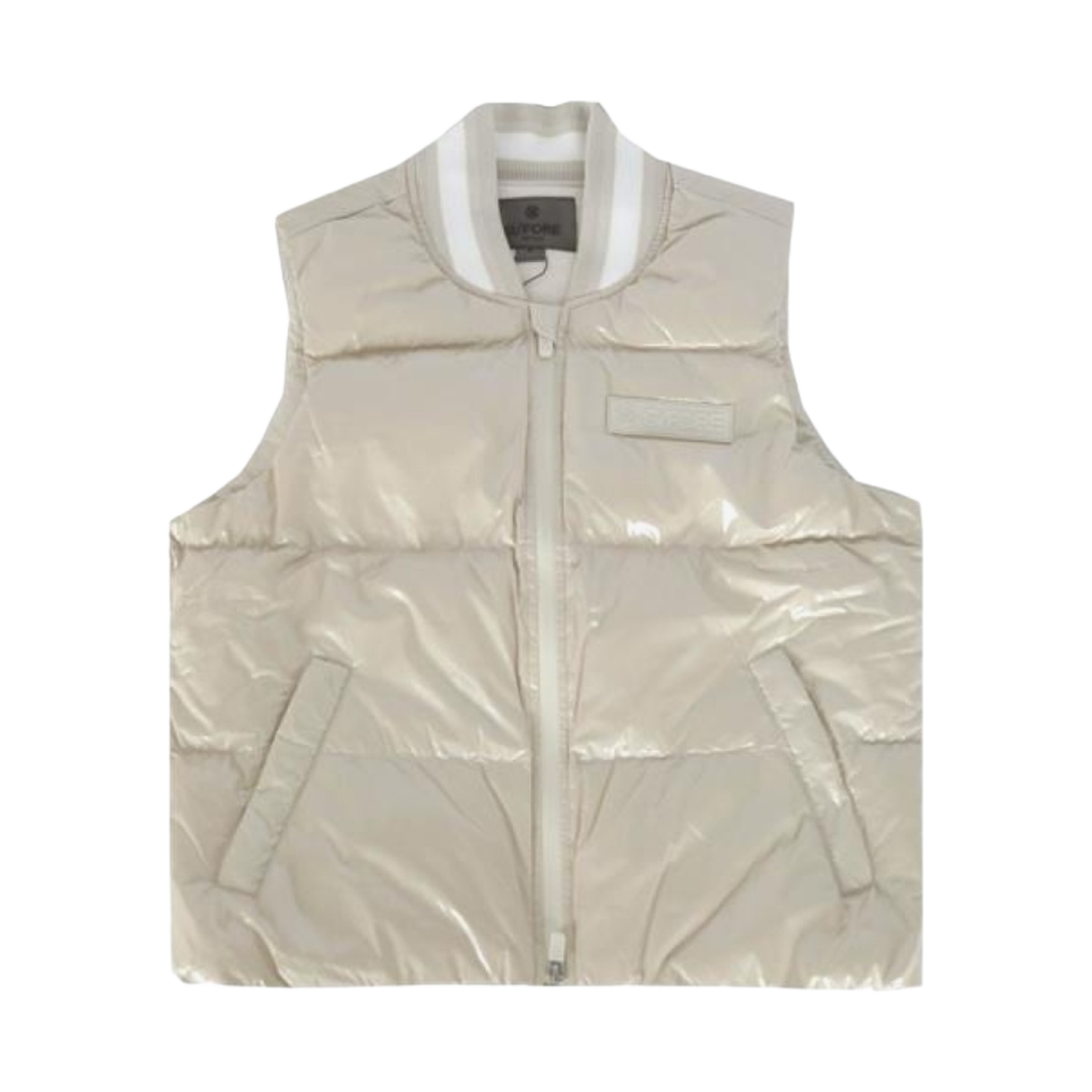 G4LF23O67 (W) G/Fore Circle G's Coated Nylon Quilted Puffer Gilet Stone
