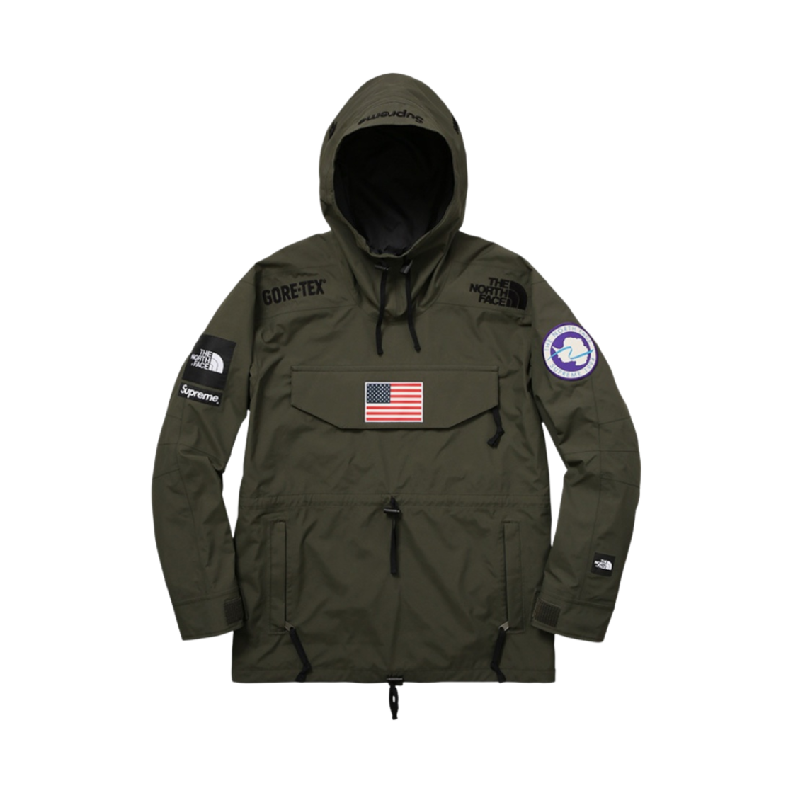 슈프림 x 노스페이스 트랜스 안타티카 익스페디션 풀오버 자켓 올리브 - 17SS