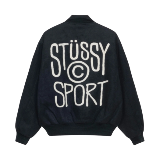 ★人気★ Stussy NY Chapter Satin Varsity Jacket Navy New NWOT Sold Out Stussy New York Chapter Satin Varsity