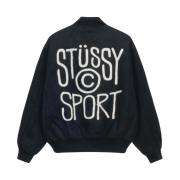 Stussy Sport Melton Varsity Jacket Black