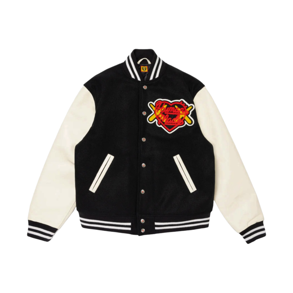 휴먼 메이드 x 카우스 바시티 자켓 #1 블랙(Human Made x Kaws Varsity Jacket #1 Black)