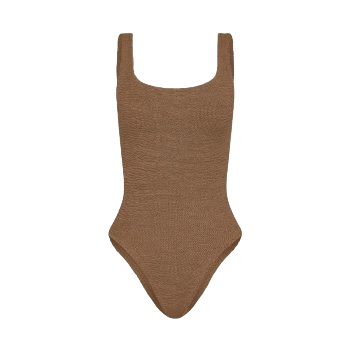 - (W) Hunza G Square Neck Swim Metallic Cocoa