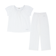 LAZYZ Sweet Summer Cotton Pajama Set White