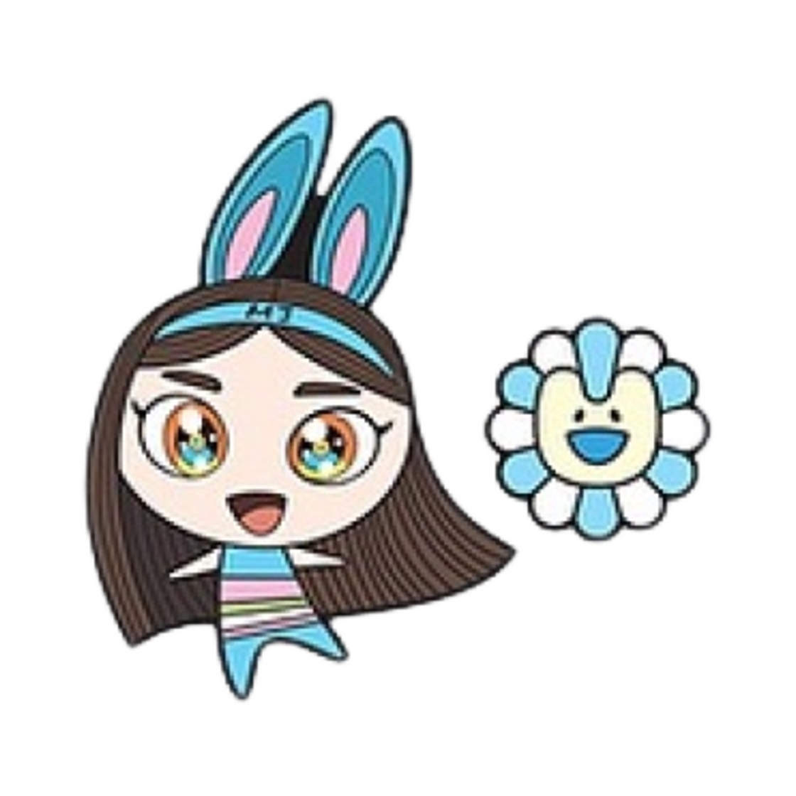 뉴진스 x 무라카미 메탈 핀 뱃지 민지 블루(NewJeans x Murakami Metal Pin Badge Minji Blue)