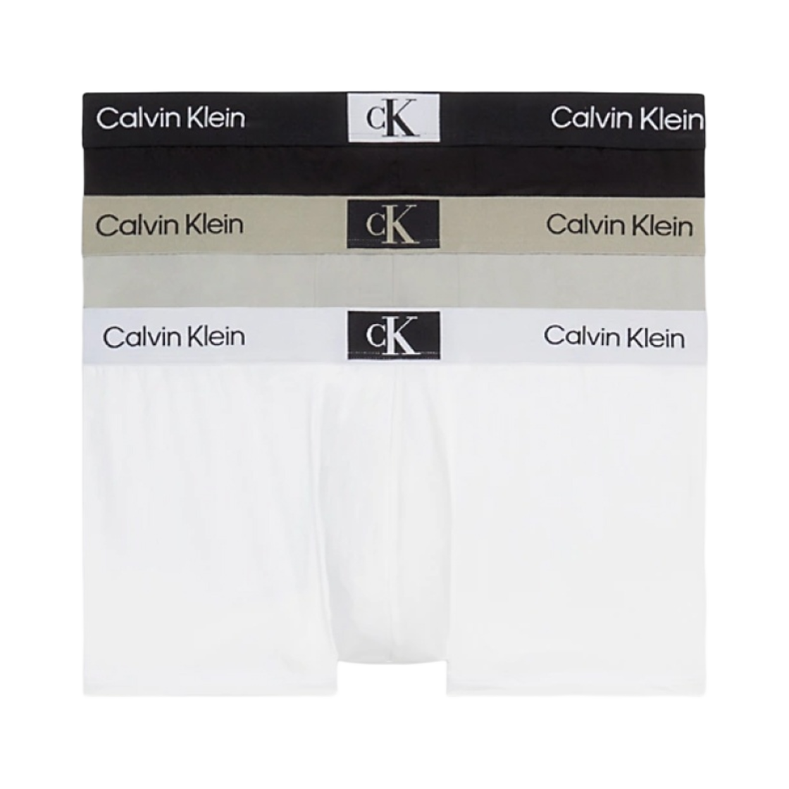 NB3532AFRQ Calvin Klein 96 3-pack Low Rise Trunk Black Authentic Grey White