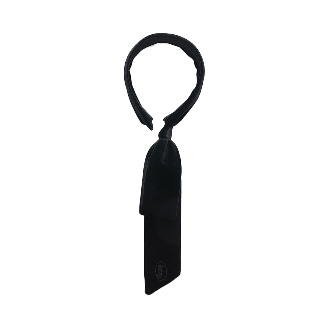 파르벵 리본 헤드밴드 벨벳 블랙(FARVEN Ribbon Headband Velvet Black)
