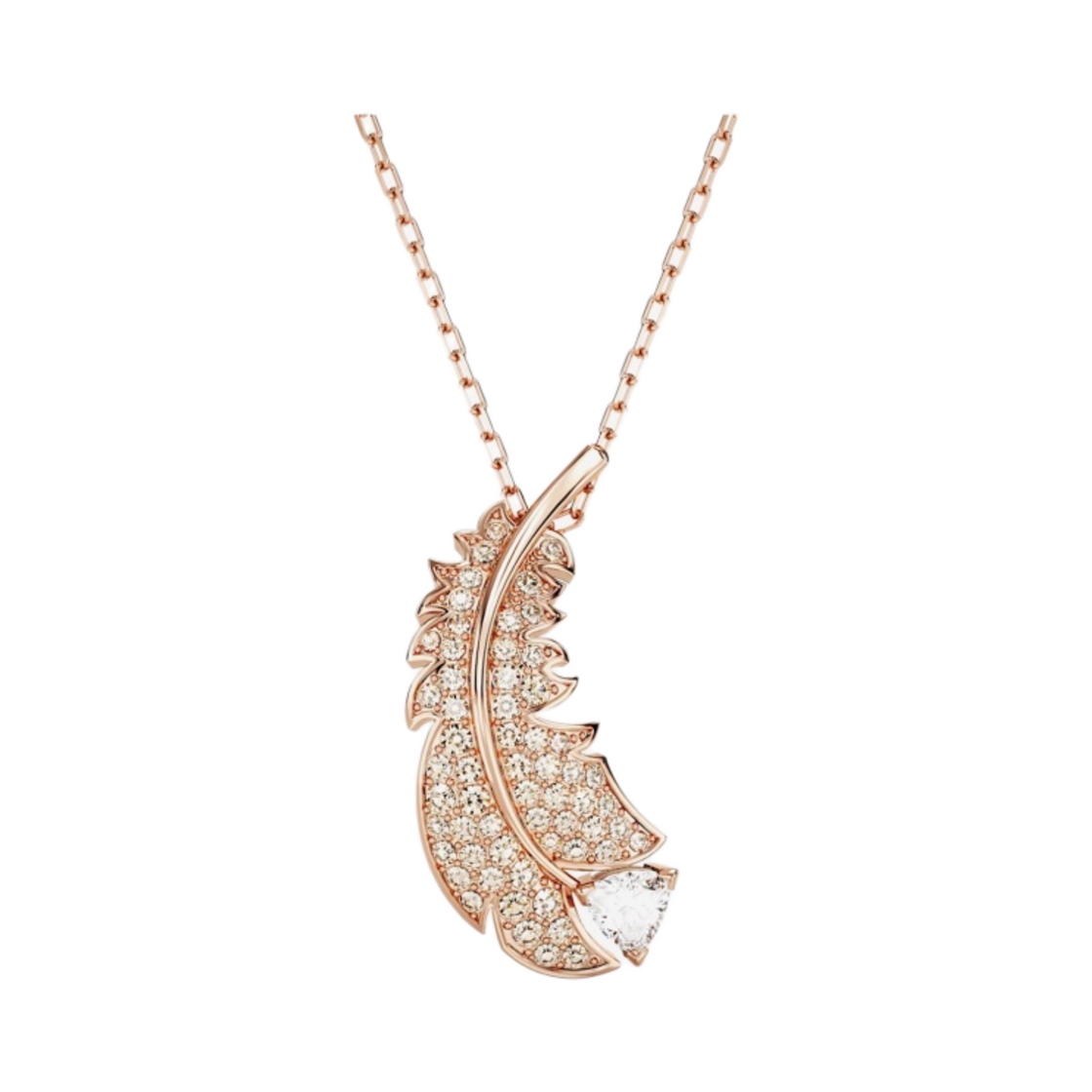 (W) 스와로브스키 나이스 팬던트 화이트 로즈 골드 플래팅((W) Swarovski Nice Pendant White Rose Gold Plated) - 2