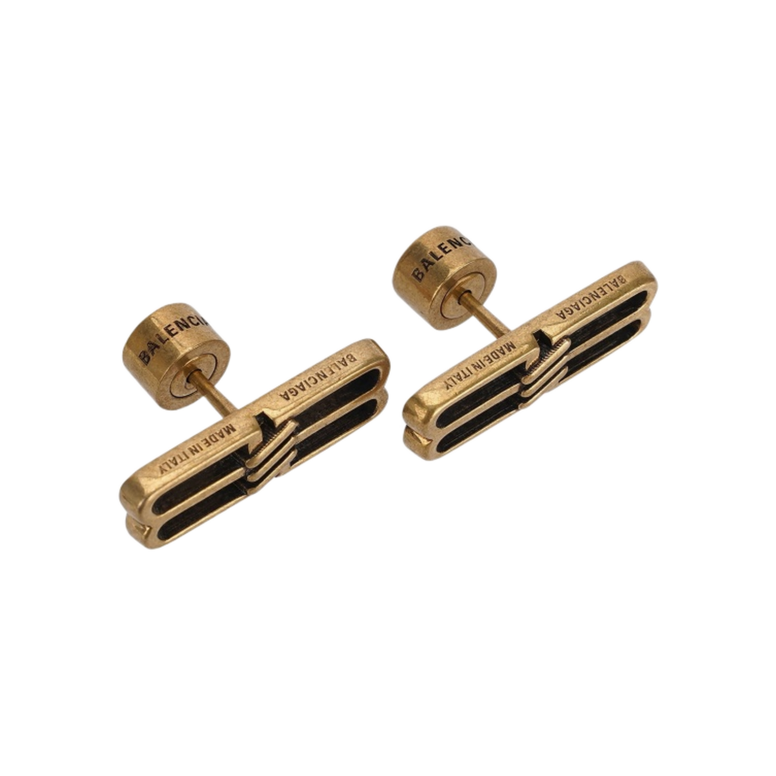 (W) 발렌시아가 BB 아이콘 이어링 에이지드 골드((W) Balenciaga BB Icon Earrings Aged Gold) - 2