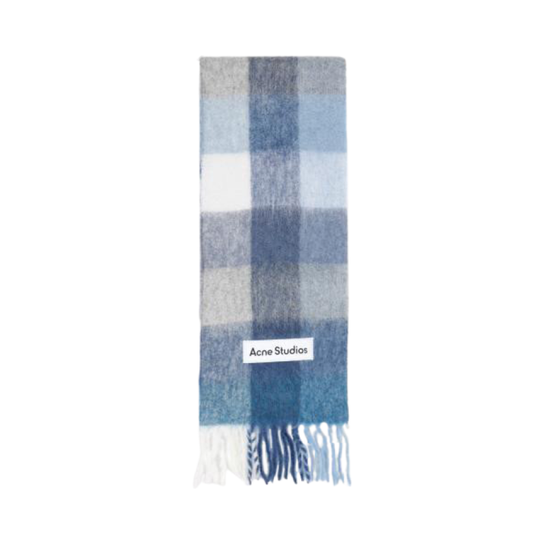 아크네 스튜디오 모헤어 체크 머플러 인디고 그레이 라이트 블루(Acne Studios Mohair Checked Muffler Indigo Grey Light Blue)