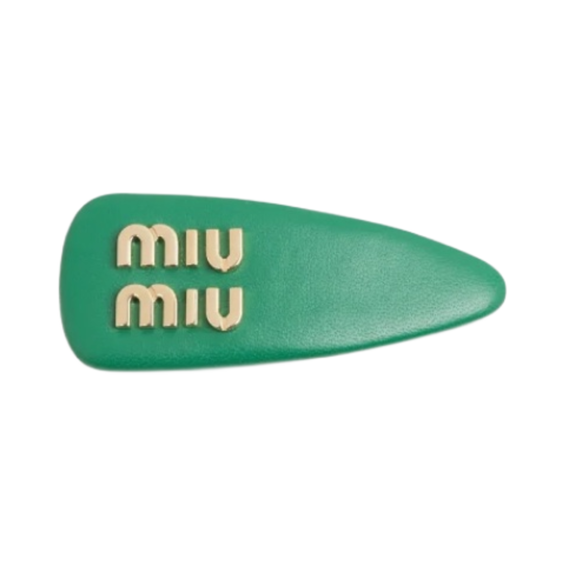 (W) 미우 미우 나파 레더 헤어 클립 망고((W) Miu Miu Nappa Leather Hair Clip Mango) - 1