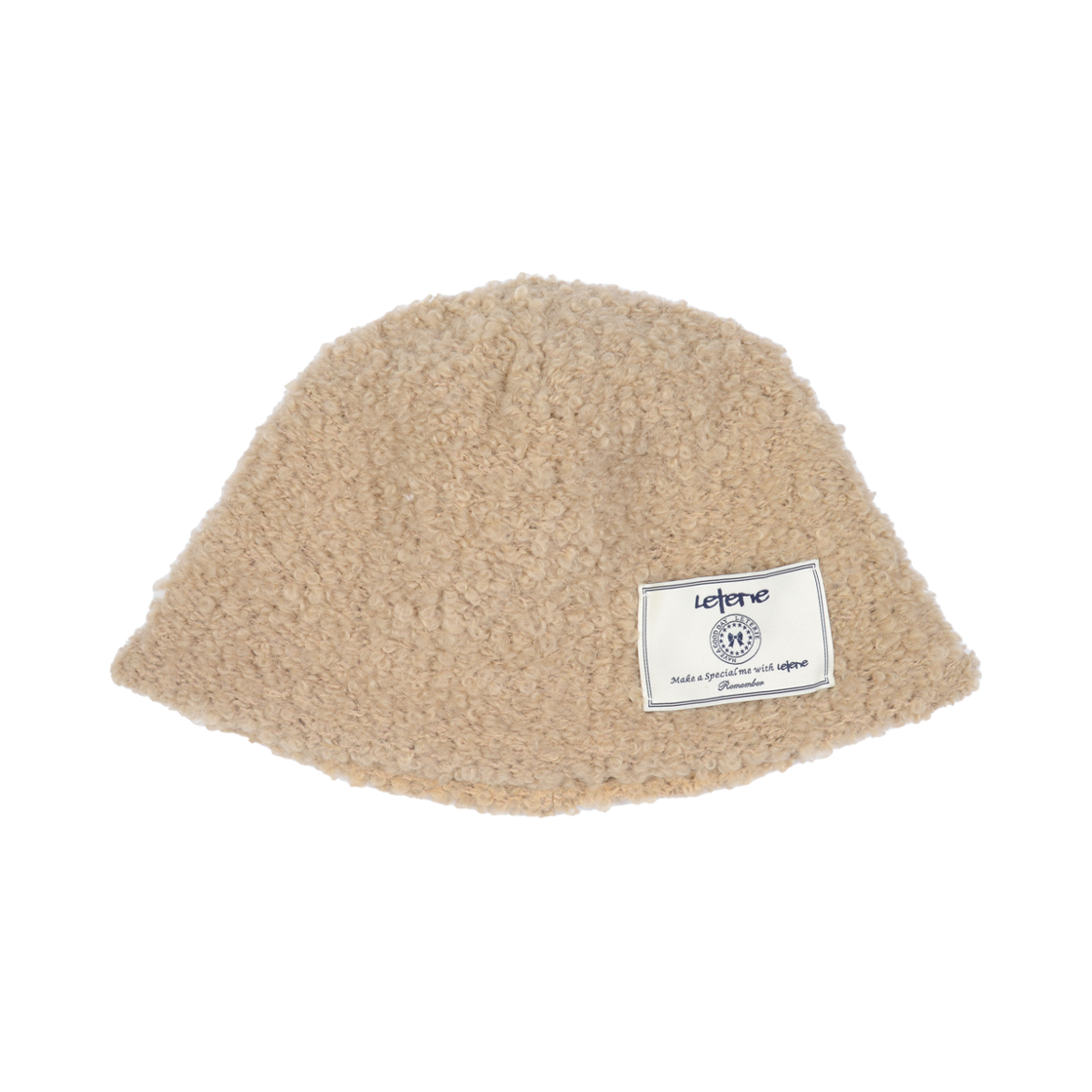 lr24fw44 Leterie Teddy Bucket Hat Beige
