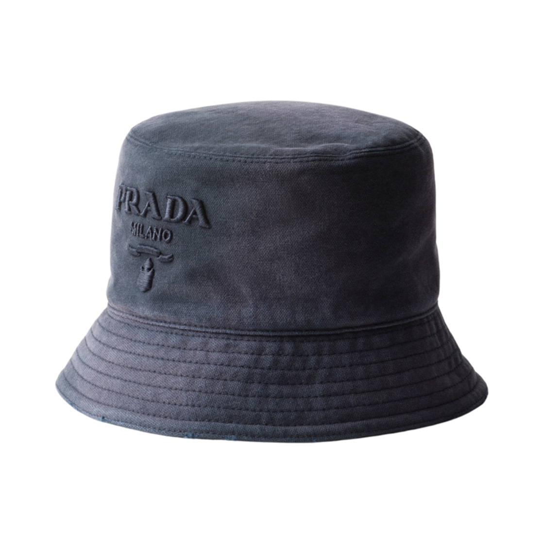(W) 프라다 캔버스 버킷햇 발틱 블루((W) Prada Canvas Bucket Hat Baltic Blue) - 1