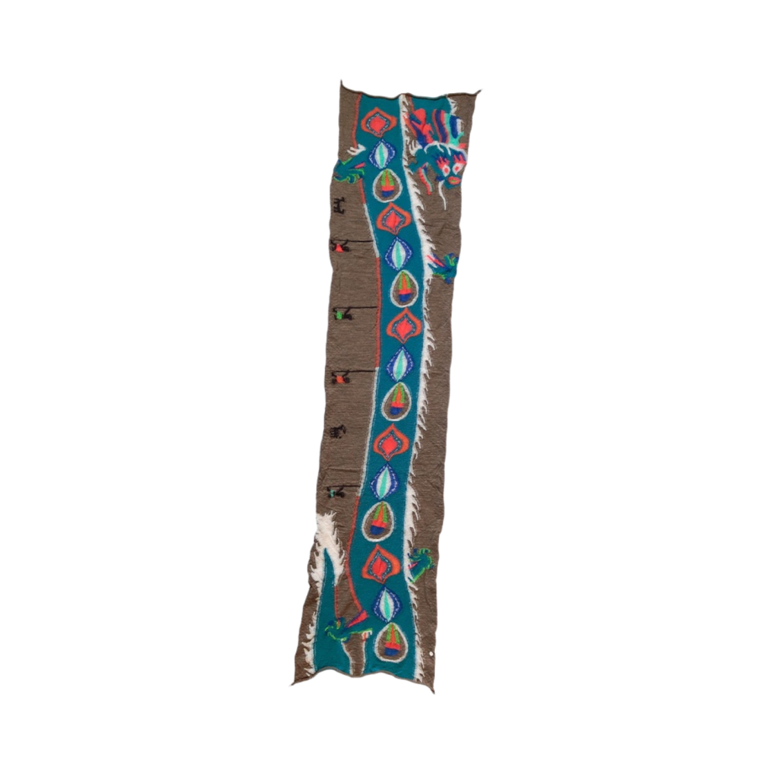 K2310XG531 Kapital Felted Wool Dragon Dance Happy Scarf Engine