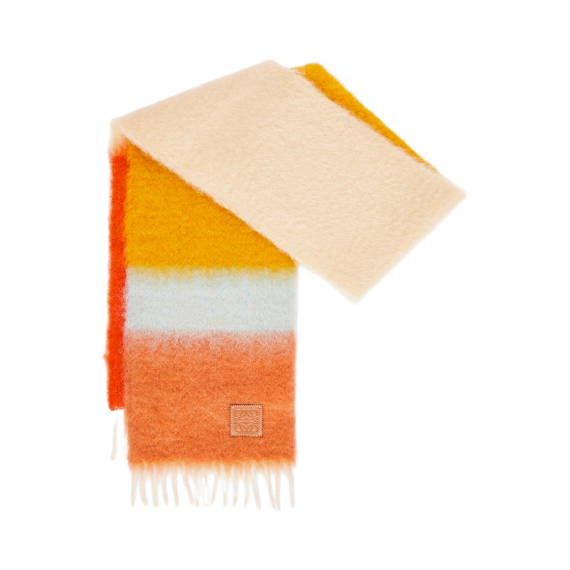 (W) 로에베 모헤어 울 머플러 카멜 멀티컬러((W) Loewe Muffler in Mohair and Wool Camel Multicolor) - 1