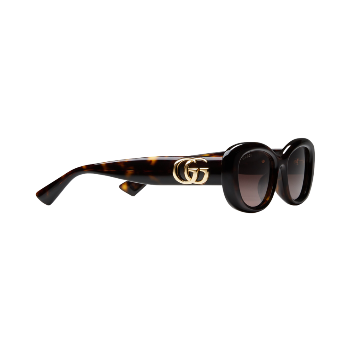 (W) 구찌 로우 노즈 브릿지 핏 오발 선글라스 샤이니 다크 브라운((W) Gucci Low Nose Bridge Fit Oval Sunglasses Shiny Dark Brown) - 2