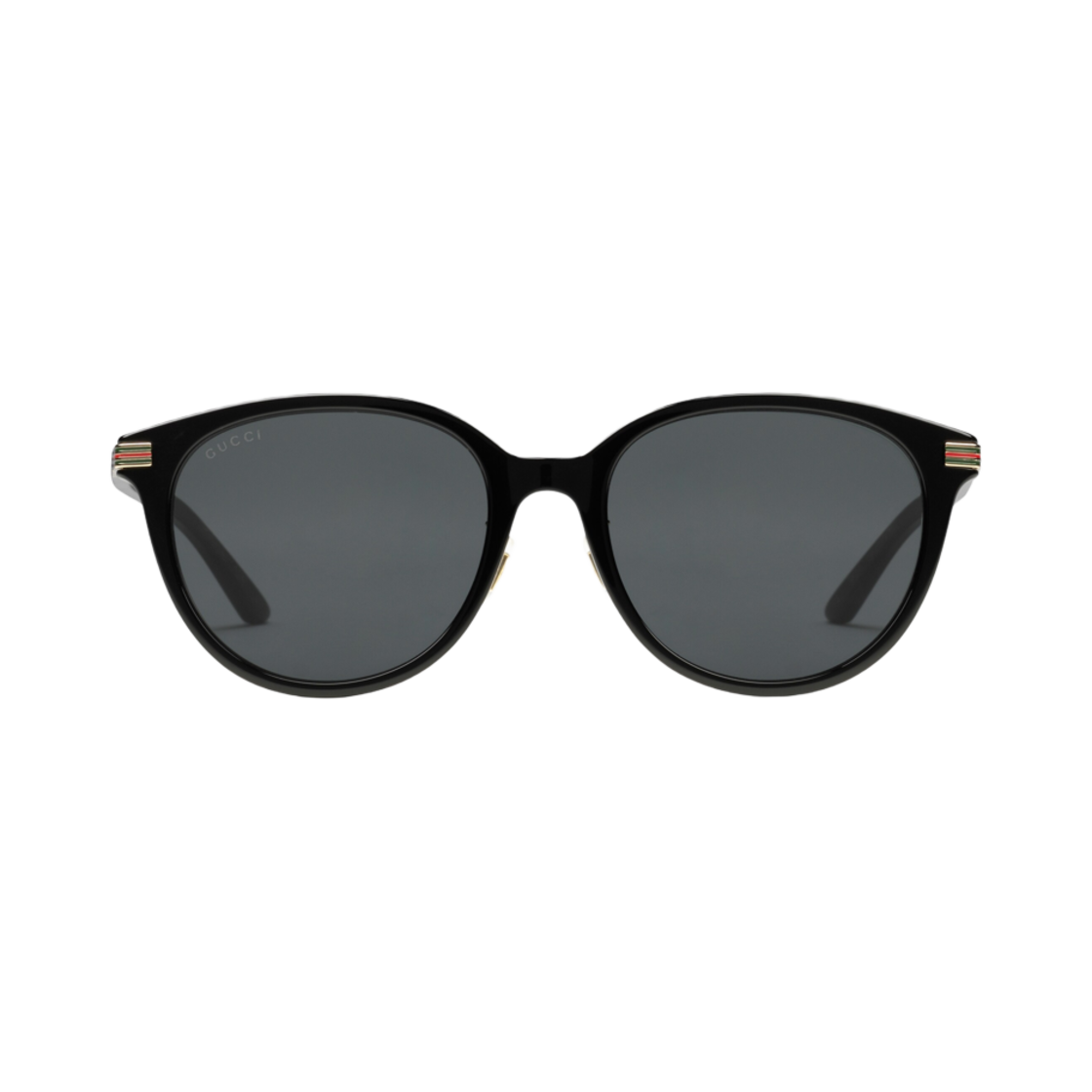 755262-J0740-1012 (W) Gucci Specialized Fit Oval Sunglasses Shiny Black