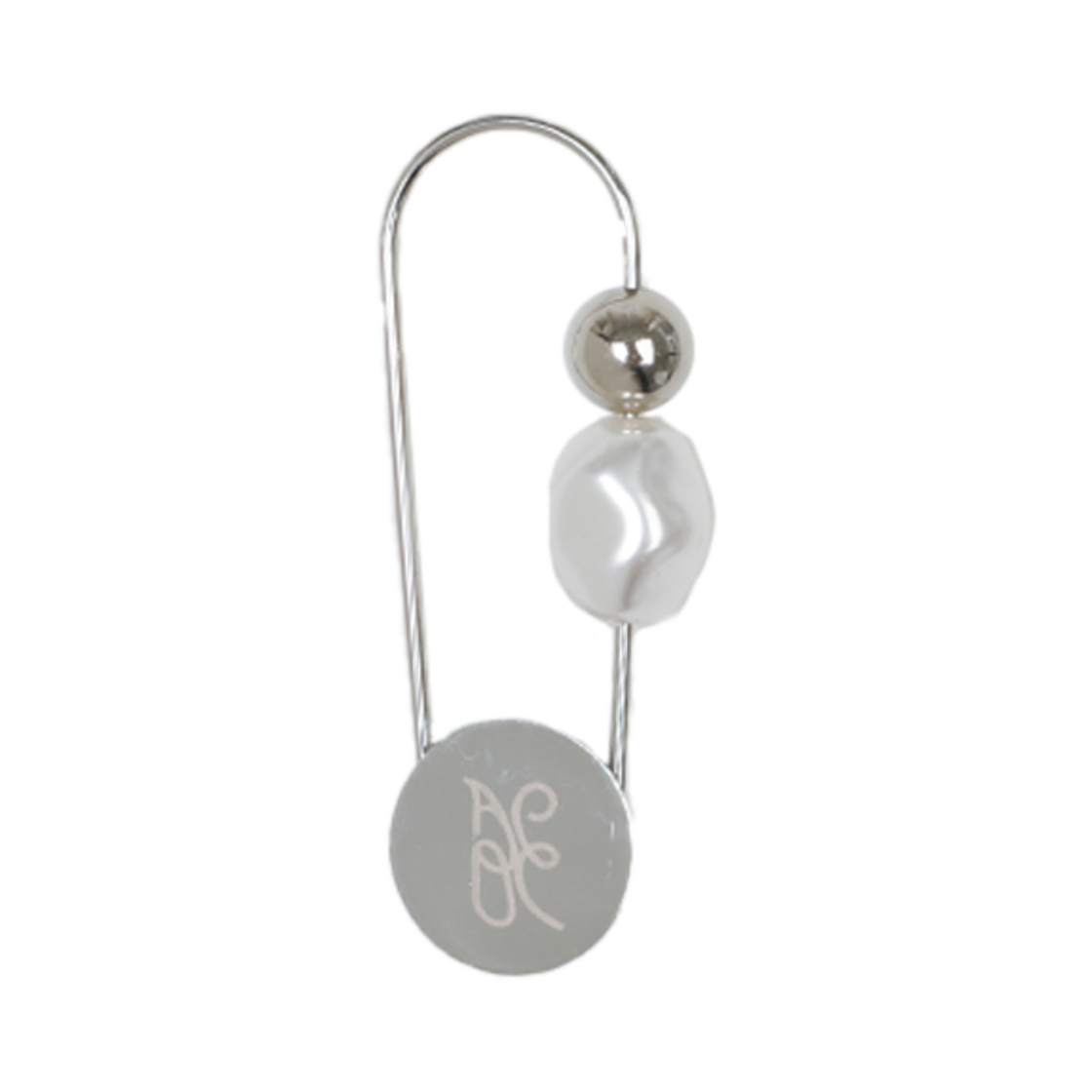 100482 ACOC Pearl Pin Charm Silver - 대표 이미지 #1
