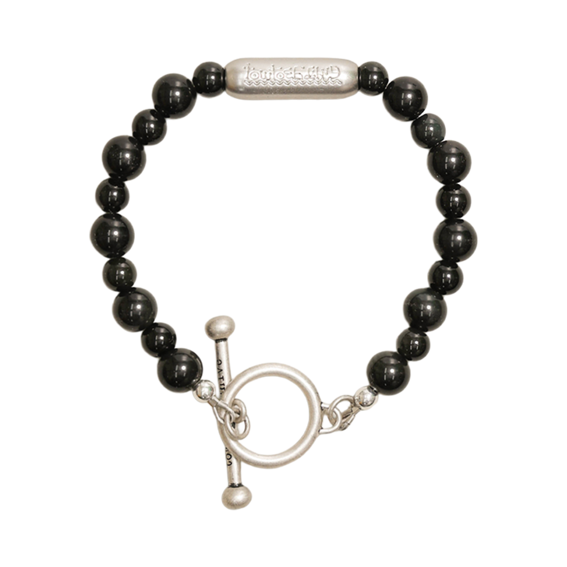TBH52ABMB013BK TOWTOW.ARCHIVE Pill Logo Symbol Bracelet Onyx Black