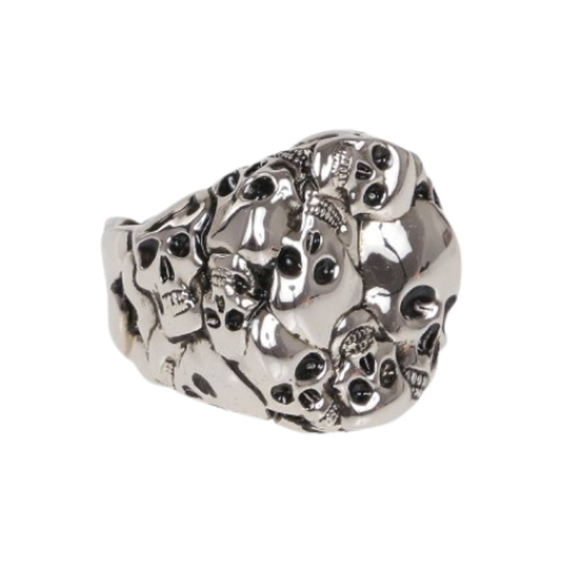 663691J160Y0446 Alexander Mcqueen Multi Skull Ring Silver