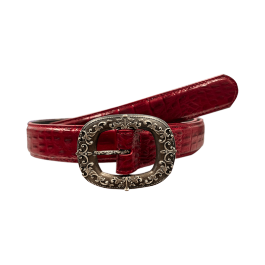 25SSUMCPBCR Undermycar 25SS A Palace Entwined With Grapevines Buckle Caiman Effec Leather Belt - Caiman Red