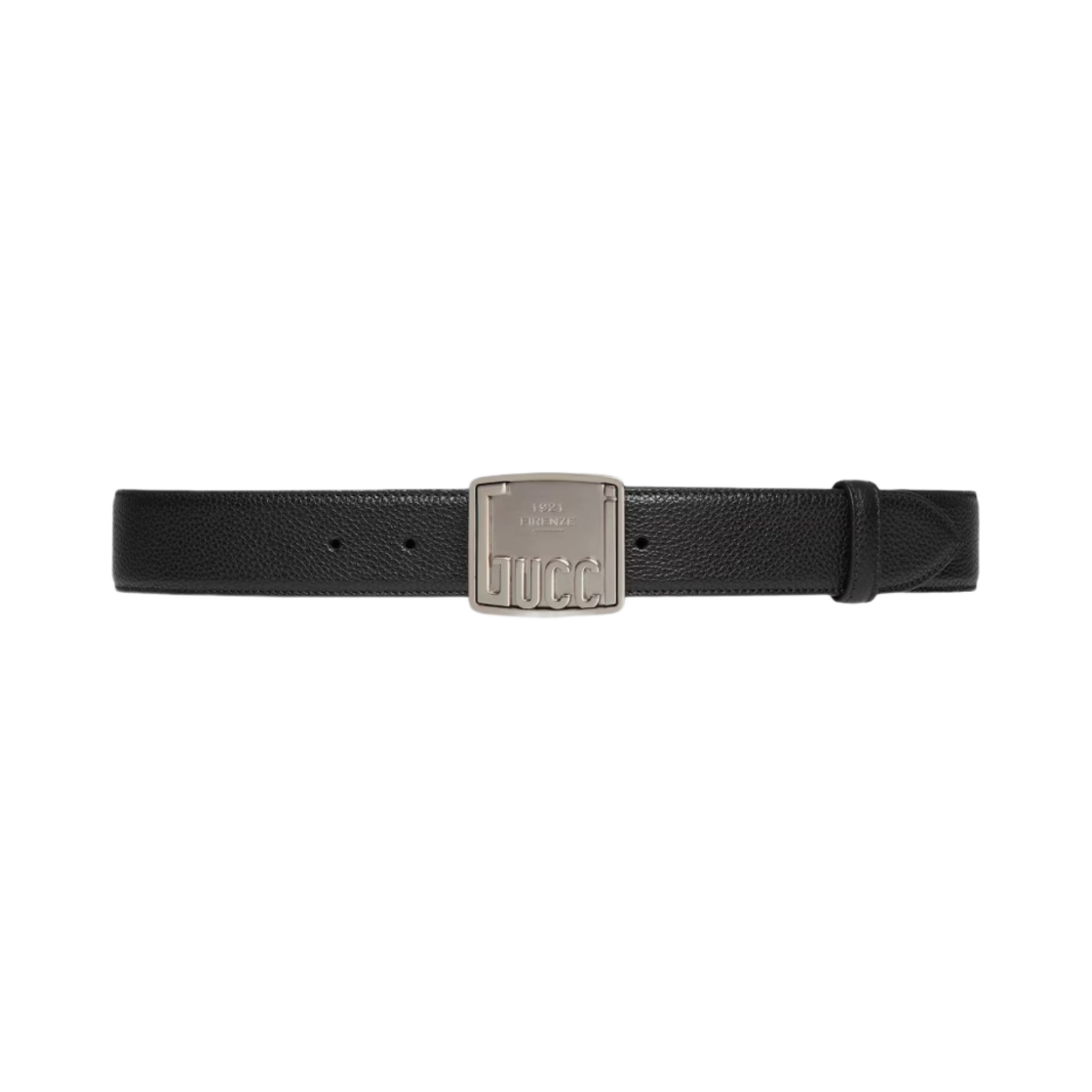 구찌 벨트 구찌 플라크 버클 블랙 레더(Gucci Belt with Gucci Plaque Buckle Black Leather) - 1