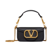 Valentino Calfskin Loco Micro Shoulder Bag Black